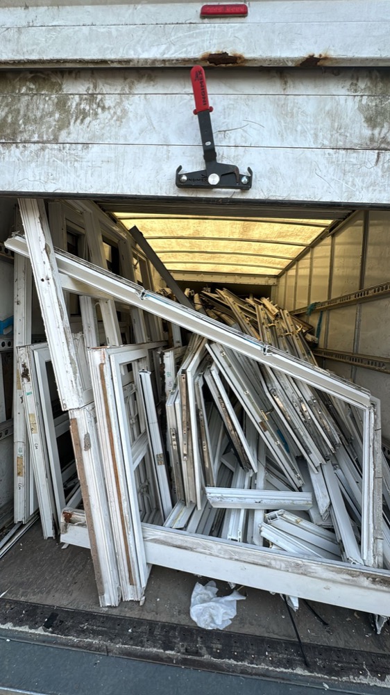 Clean uPVC profiles loaded into a collection van